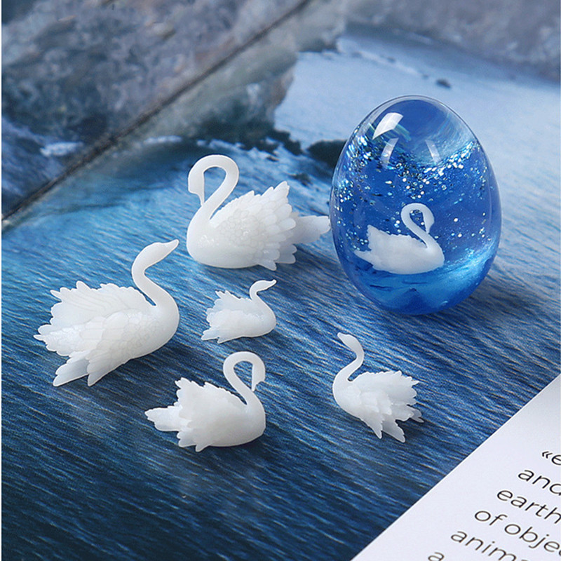 Resin Art Work - 4 pz/lotto 3D Micro Cigno Paesaggio