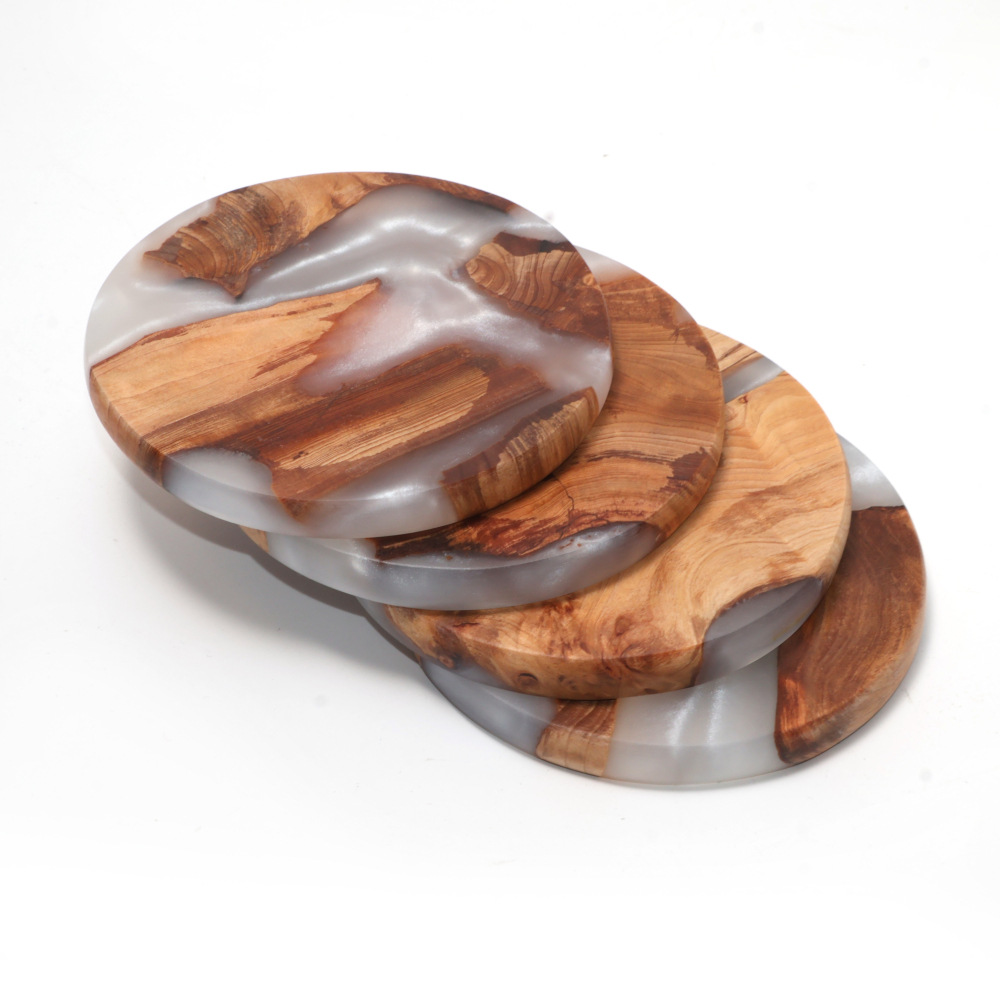 Resin Art Work - Set di Sottobicchieri, Sottobicchieri in Legno