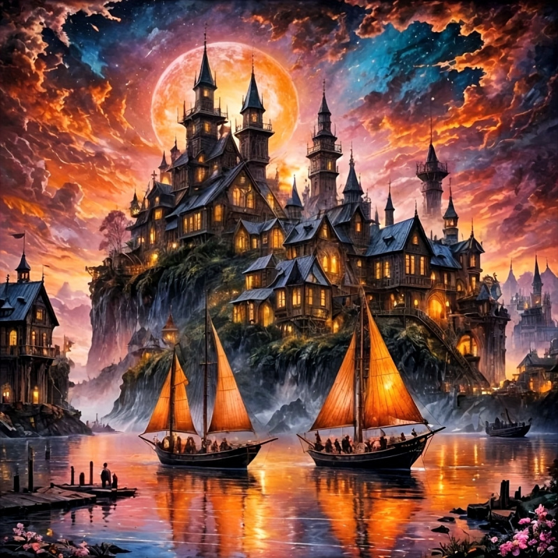 Resin Art Kit - Kit per Diamond Painting, Motivi Castello