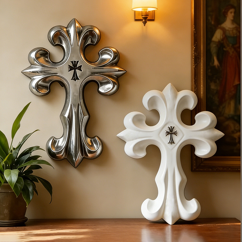 Resin Art Sculptures - Decorazione Murale a Croce in Stile