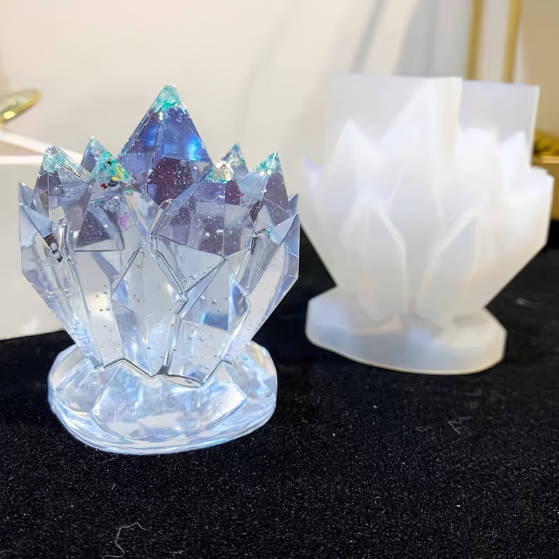 Resin Art Mould - 1pcCristallo Cluster Decorativo Stampo In Silicone
