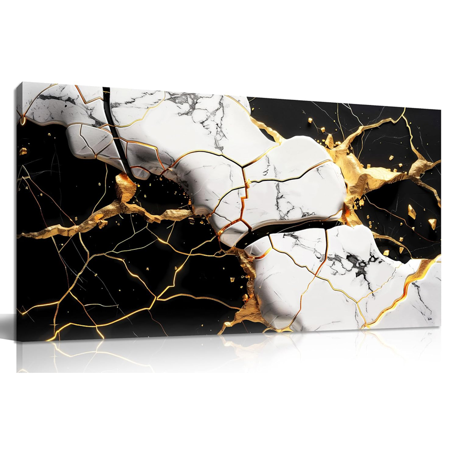 Resin Art Images - Struttura in oro nero immagine astratta